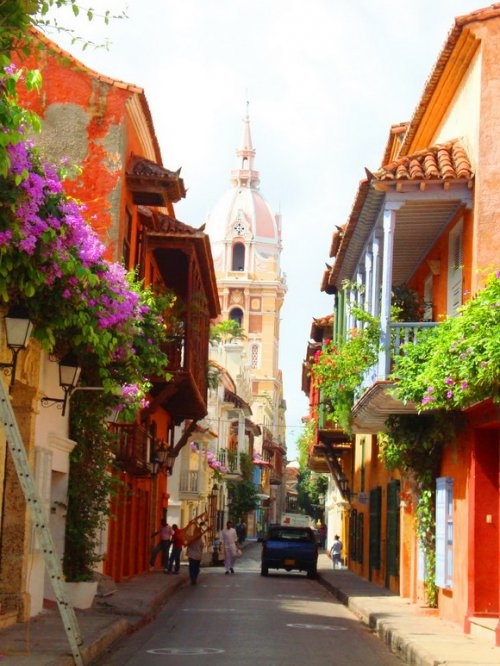 Улица в городе Картахена (Cartagena), Колумбия